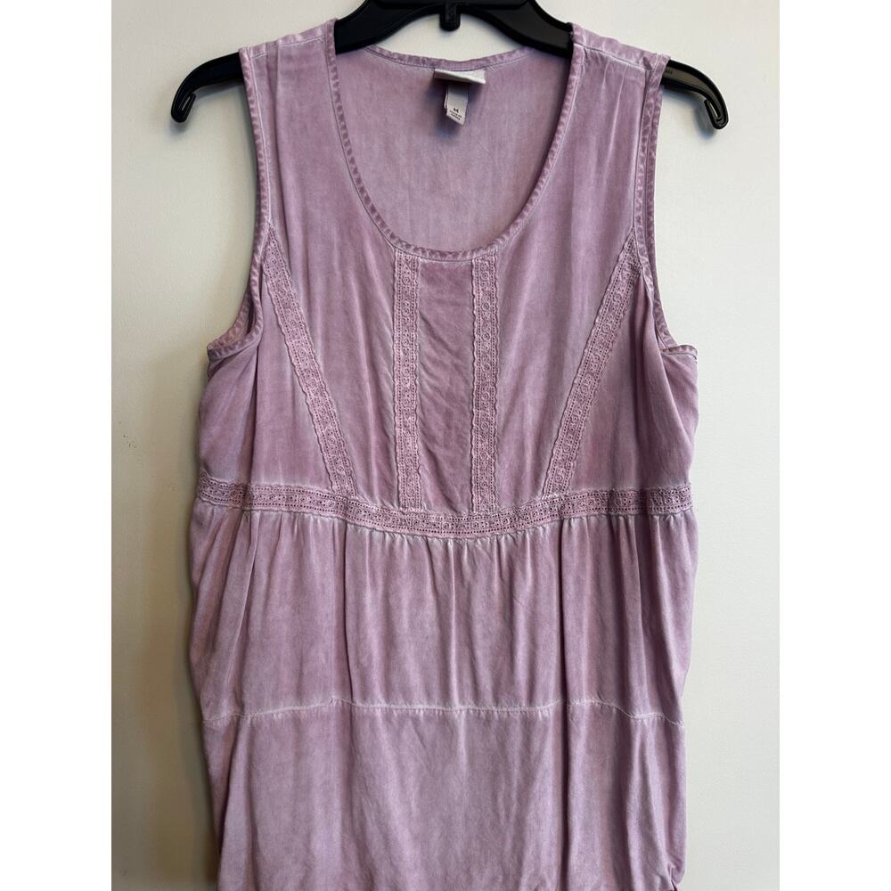 Knox Rose Lavender Sleeveless Lace-Trim Tank Top